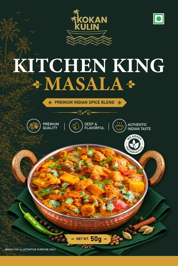 Kokan Kulin Kitchen King Masala packaging artwork