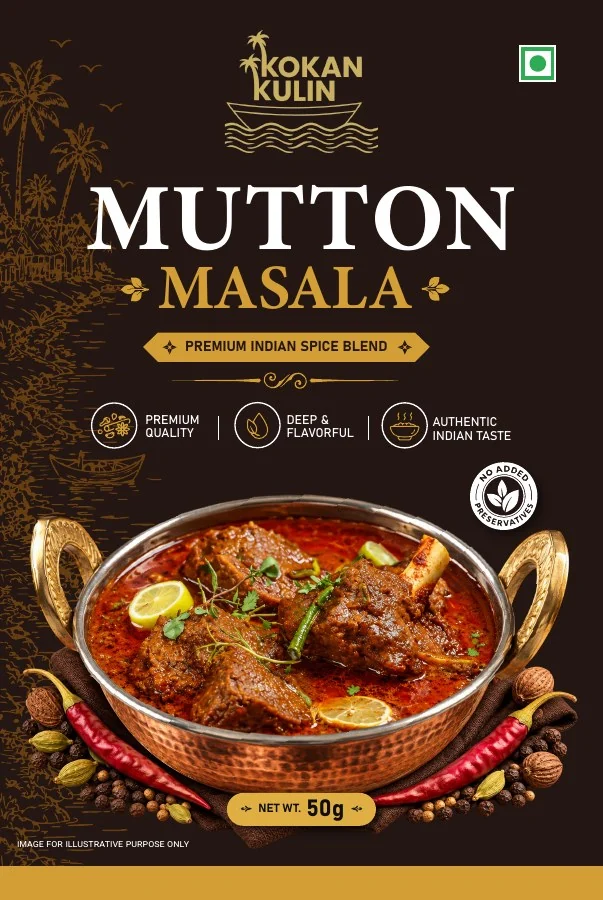 Kokan Kulin Mutton Masala packaging artwork